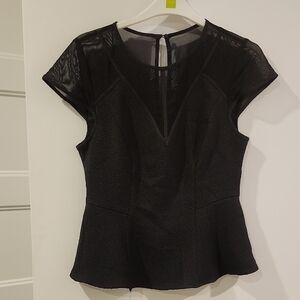 P2P 16" Guess Black Sheer Detail Blouse